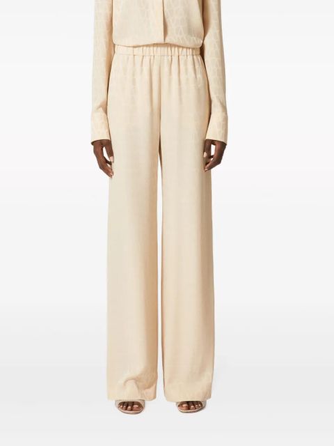 Valentino Garavani Toile Iconographe jacquard silk trousers - Neutrals