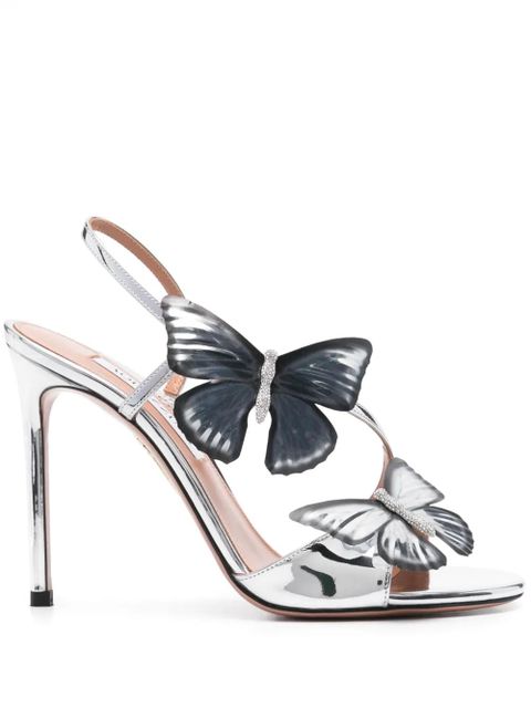 Aquazzura 110mm butterfly-detailed sandals - Silver - zdjęcie produktu nr 1