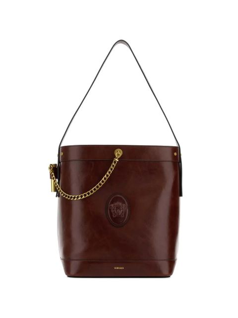 Versace Pivot leather bucket bag - Brown - zdjęcie produktu nr 1