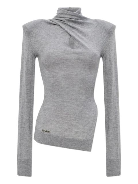The Attico twisted fine-knit top - Grey - zdjęcie produktu nr 1