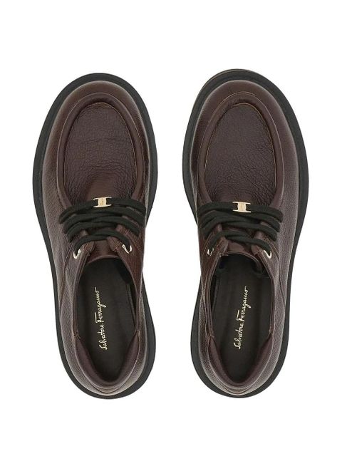 Ferragamo lace-up leather derby shoes - Brown