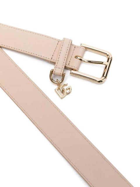 Dolce & Gabbana logo-charm leather belt - Neutrals - zdjęcie produktu nr 2
