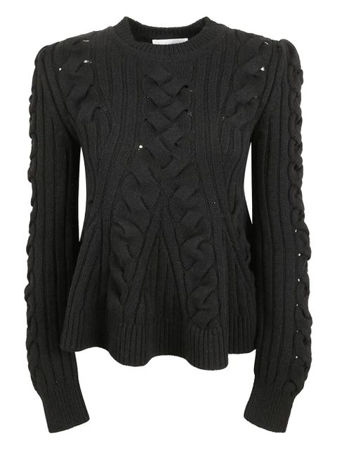 Alexander McQueen cable-knit cut-out sweater - Black - zdjęcie produktu nr 1