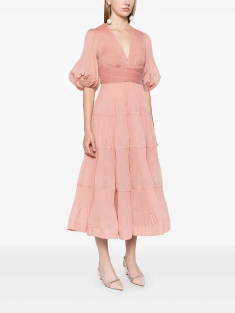 ZIMMERMANN pleated midi dress - Pink - zdjęcie produktu nr 2