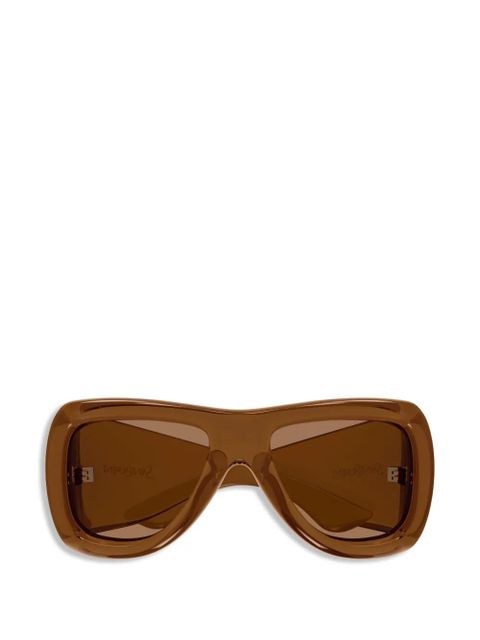 Saint Laurent Eyewear oversized wrapped sunglasses - Brown - zdjęcie produktu nr 1