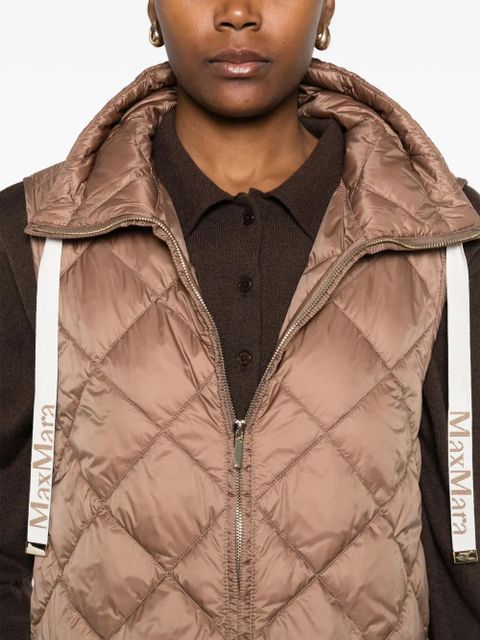 Max Mara quilted hooded gilet - Brown