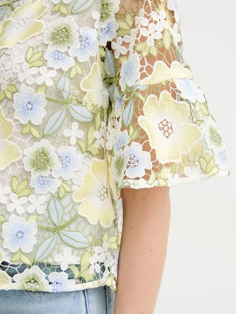 Bruuns Bazaar bluzka damska kolor zielony wzorzysta BBW4369