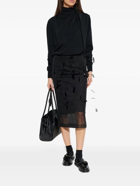 Jil Sander roll-neck draped sweater - Black - zdjęcie produktu nr 2