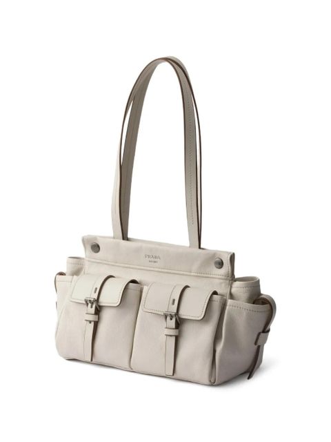 Prada medium Route leather tote bag - Neutrals