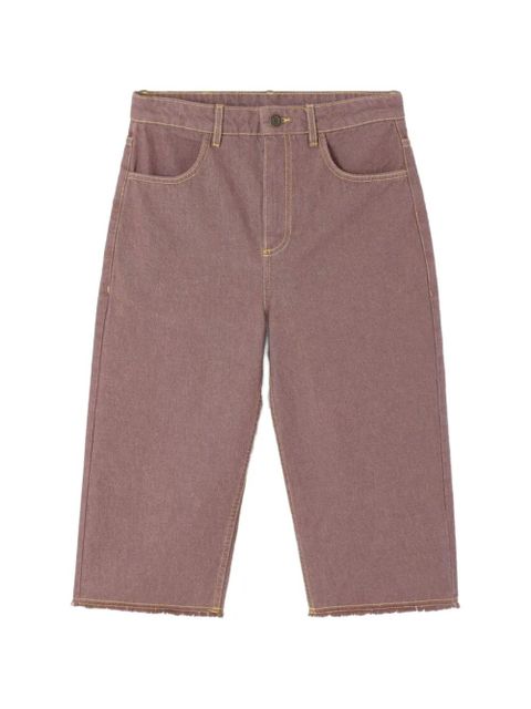 American Vintage Grezbay raw-edge denim shorts - Brown - zdjęcie produktu nr 1