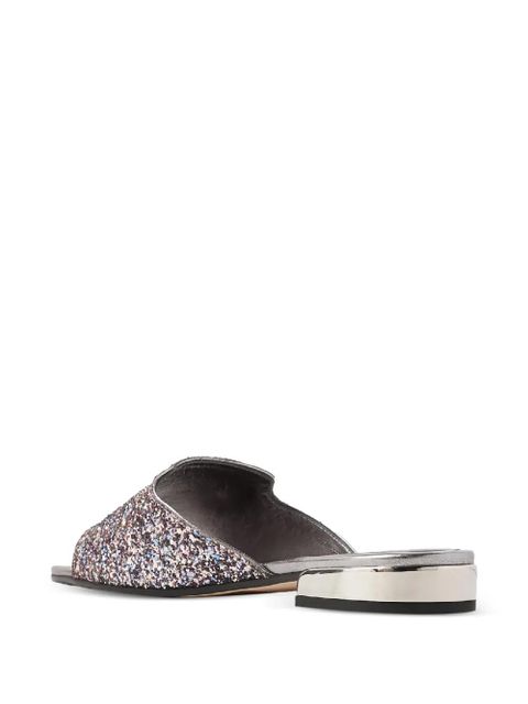 Jimmy Choo Nako glitter logo strap sandals - Silver