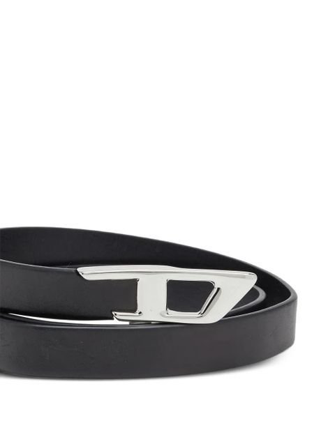 Diesel B-D logo leather belt - Black