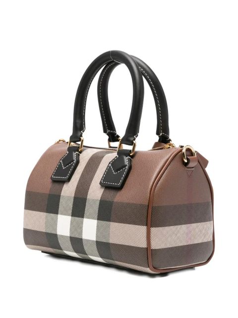 Burberry mini check padlock tote bag - Brown