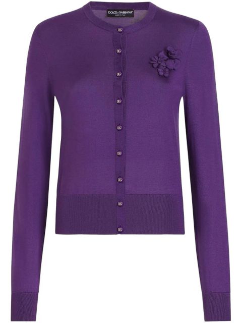 Dolce & Gabbana floral appliqué cardigan - Purple - zdjęcie produktu nr 1