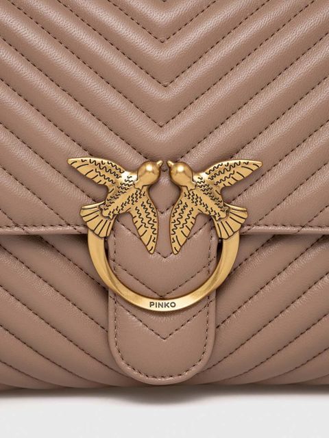 Pinko torebka skórzana kolor brązowy 100042 A0GK