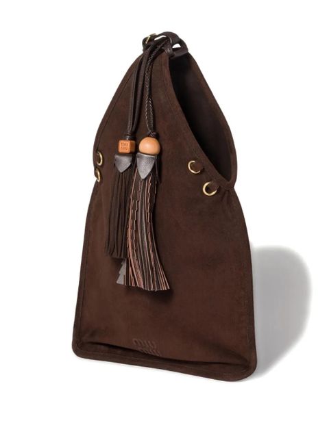 Miu Miu tassel-embellished tote bag - Brown
