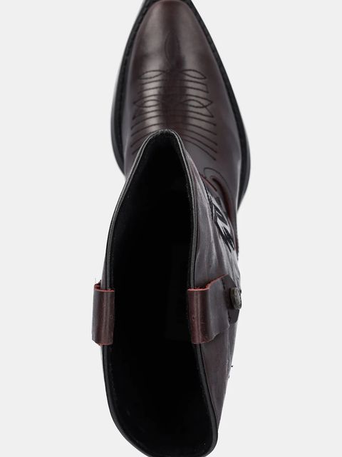 Steve Madden kowbojki skórzane Wallace damskie kolor bordowy na słupku 11003850