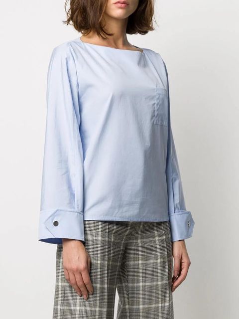 3.1 Phillip Lim patch-pocket long-sleeve blouse - Blue