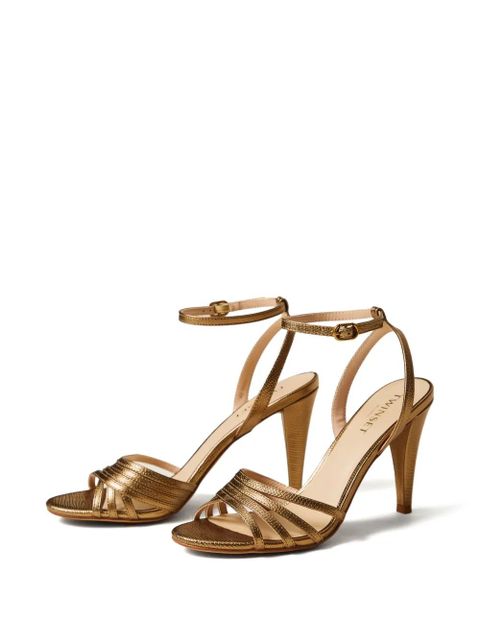 TWINSET 90mm leather ankle-strap heeled sandals - Brown - zdjęcie produktu nr 2
