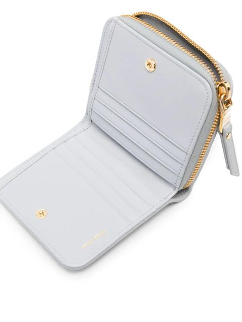 Miu Miu matelassé-effect bi-fold wallet - Blue - zdjęcie produktu nr 2