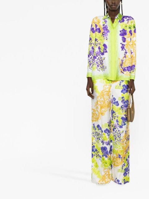 Versace baroque-print trousers - White