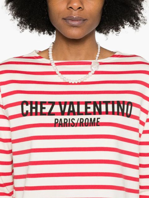 Valentino Garavani striped jersey T-shirt - Red