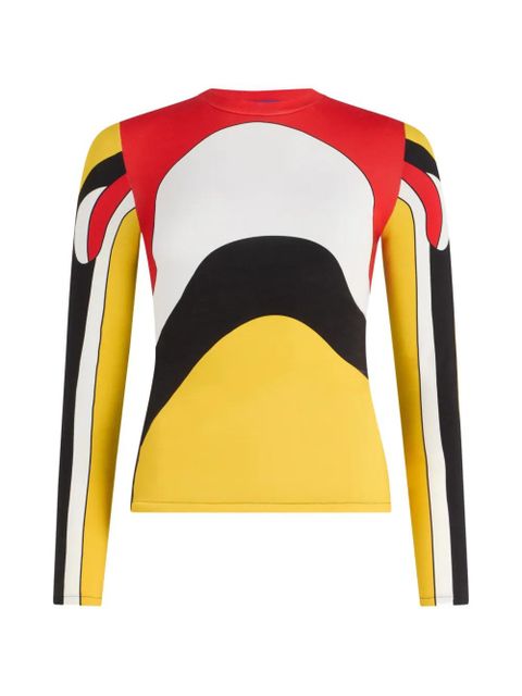 Jean Paul Gaultier long-sleeves body map top - Yellow - zdjęcie produktu nr 1