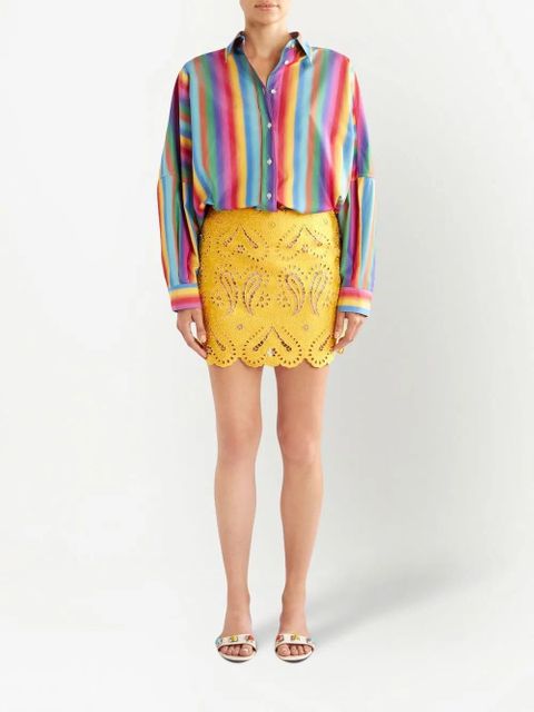 ETRO embroidered design mini skirt - Yellow