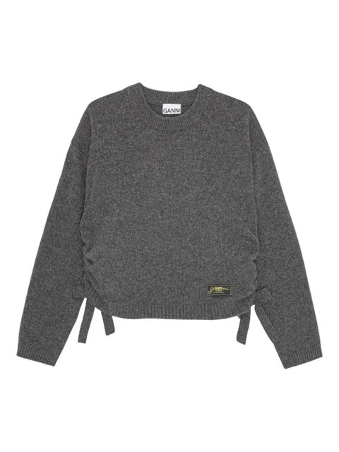 GANNI ruched-detail sweater - Grey - zdjęcie produktu nr 1