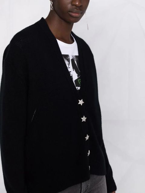 Zadig&Voltaire star button cashmere cardigan - Black