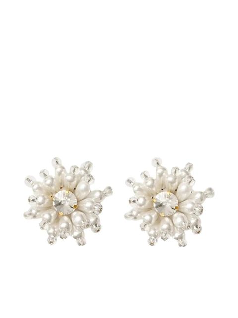 Vanina beaded crystal earrings - White - zdjęcie produktu nr 1