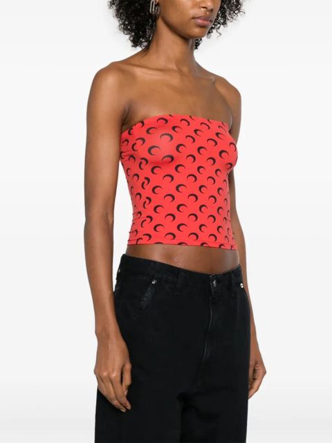 Marine Serre Moonogram-pattern top - Red