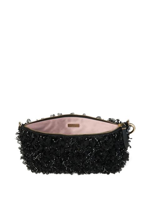 Jimmy Choo Callie crystal floral clutch bag - Black