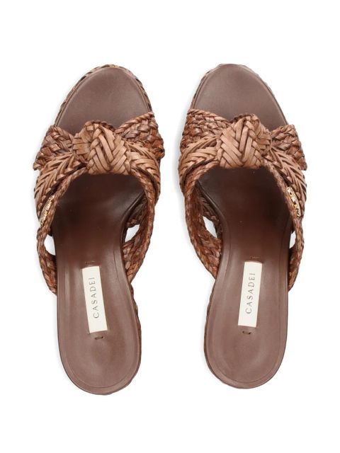 Casadei woven platform sandals - Brown