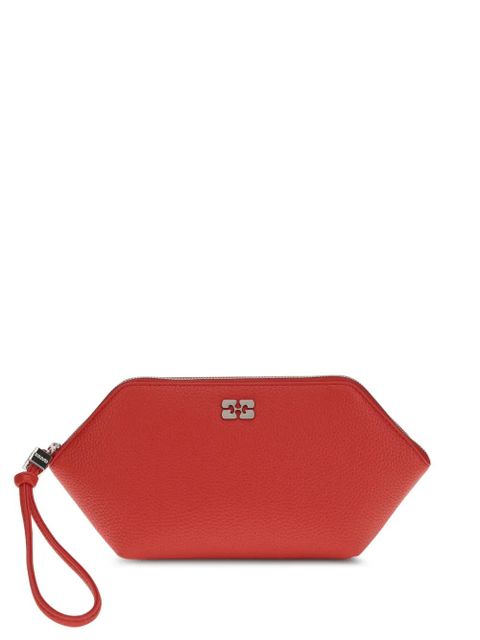 GANNI Bou grained logo makeup bag - Red - zdjęcie produktu nr 1