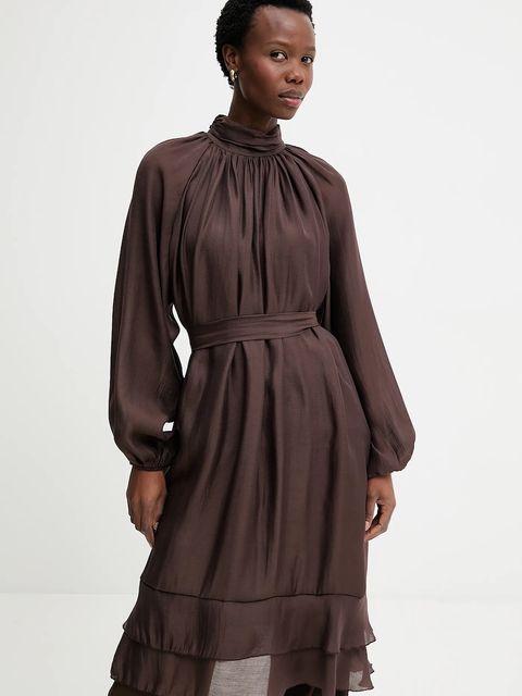 Answear.LAB sukienka kolor brązowy mini rozkloszowana - zdjęcie produktu nr 2