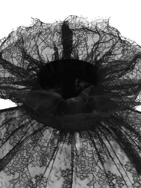 Alexander McQueen ruffled-collar lace blouse - Black