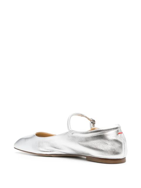 Aeyde Aline Babies metallic ballerina shoes - Silver