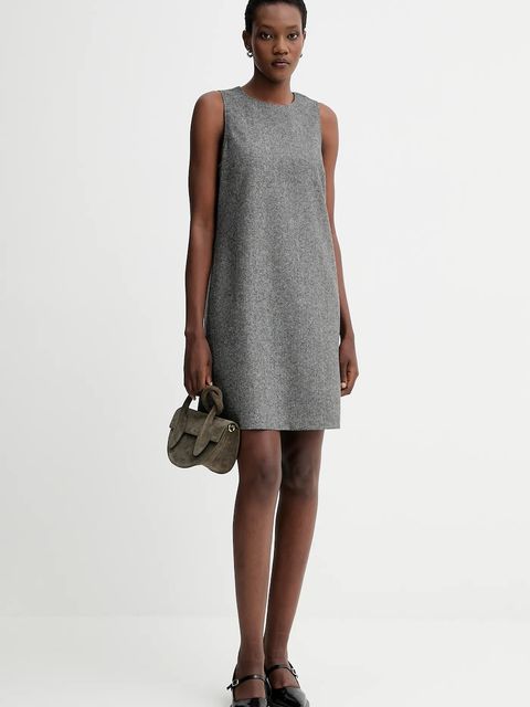 Marc O'Polo sukienka z dodatkiem wełny kolor szary mini prosta 509015821331 - zdjęcie produktu nr 2