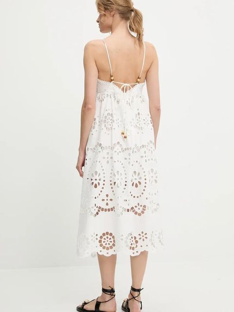 Answear.LAB sukienka bawełniana kolor biały mini rozkloszowana