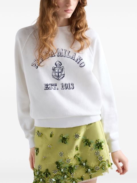 Prada cotton crew-neck sweatshirt - White