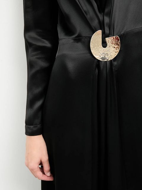 Answear.LAB sukienka kolor czarny maxi prosta