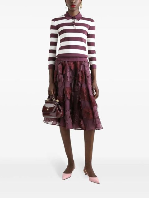 Dolce & Gabbana striped polo top - White