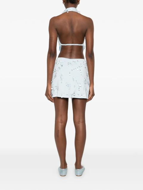 Cult Gaia cutout beaded mini dress - Blue