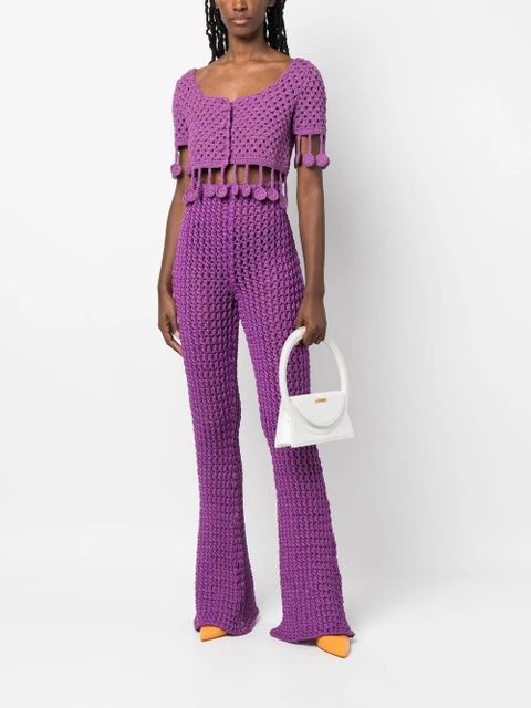 Moschino crochet-knit flared trousers - Purple - zdjęcie produktu nr 2