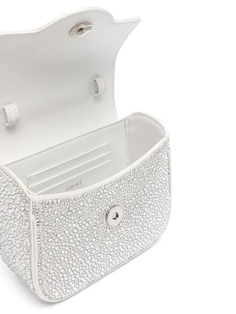 Versace La Medusa crystal-embellished mini bag - Silver