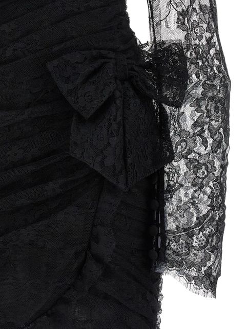 Alessandra Rich bow-detailed lace mini dress - Black
