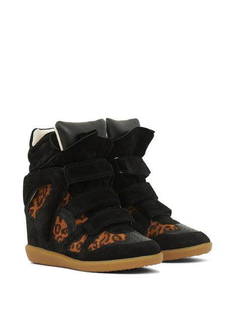 ISABEL MARANT 50mm Bekett leopard-print wedge sneakers - Brown - zdjęcie produktu nr 2
