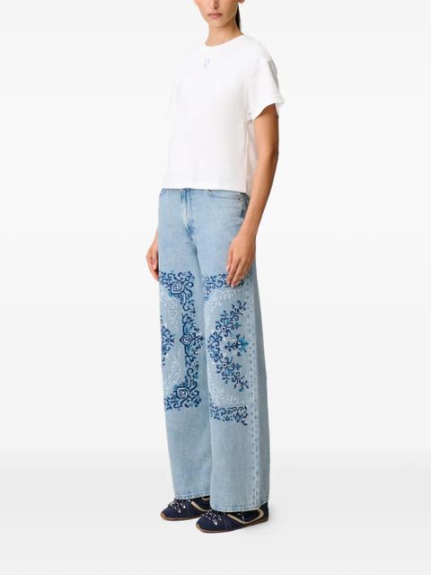 Claudie Pierlot round-neck embroidered T-shirt - White