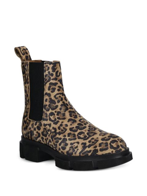 Copenhagen leopard-print lug-sole Chelsea boots - Brown